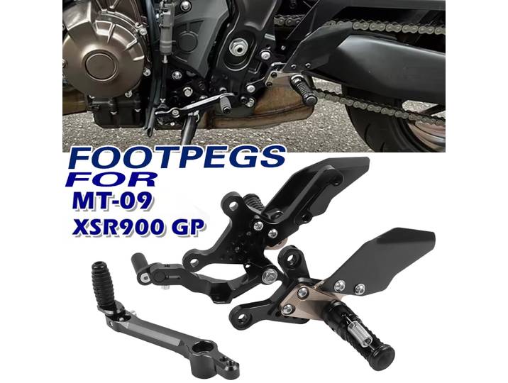 Repose-pieds arrière réglables MT09 pour Yamaha MT-09 MT 09 XSR900 GP XSR 900 GP 2024-2026 Accessoires de repose-pieds arrière