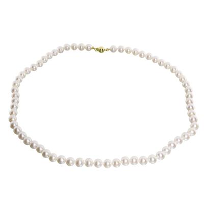 Perlenkette OSTSEE-SCHMUCK "- Ingrid 6 - Gold 585/000 - Zuchtperle" Gr. 45, weiß, Halsketten, Damen, 45, Gelbgold 585, Perlenkette