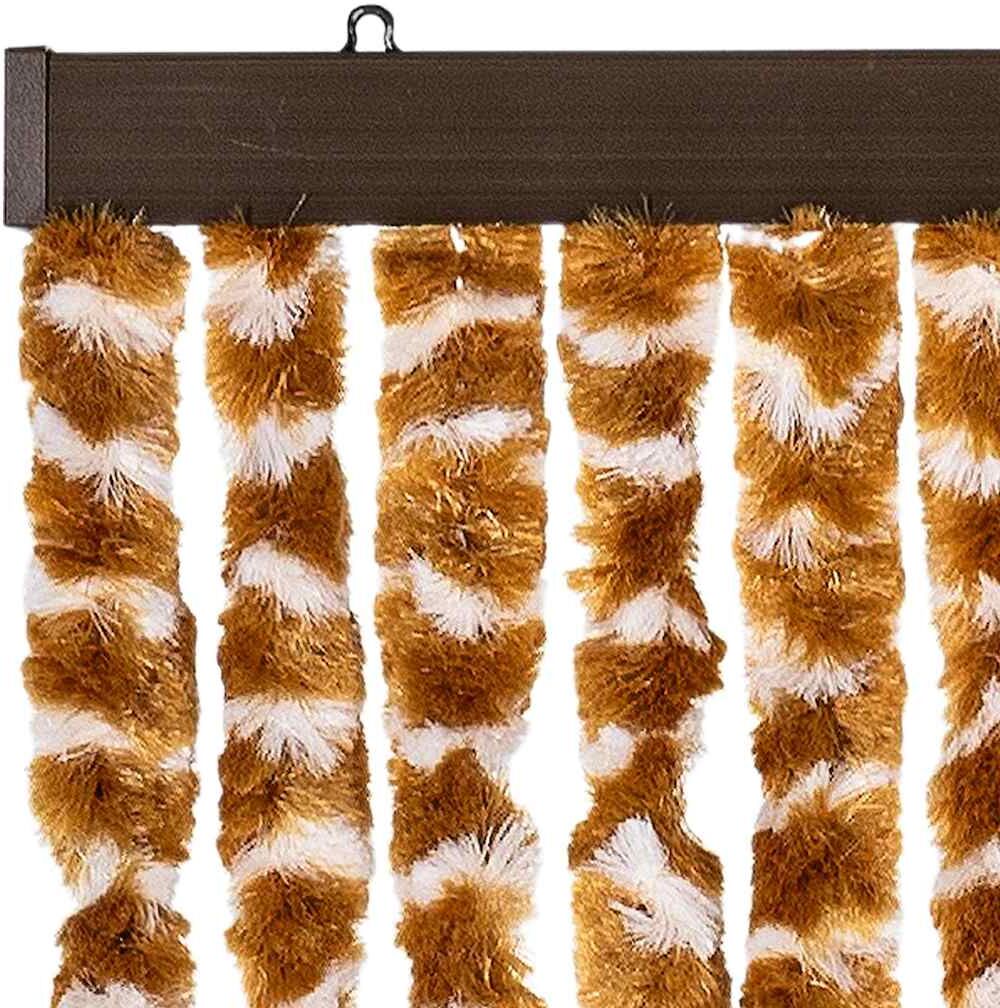 vidaXL Moustiquaire Ocre et blanc 90x220 cm Chenille
