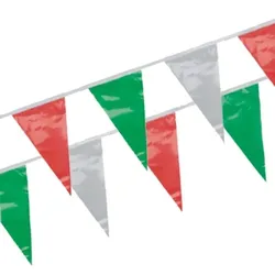 Papstar 1 Wimpelkette, Folie 4 m grün/weiss/rot wetterfest