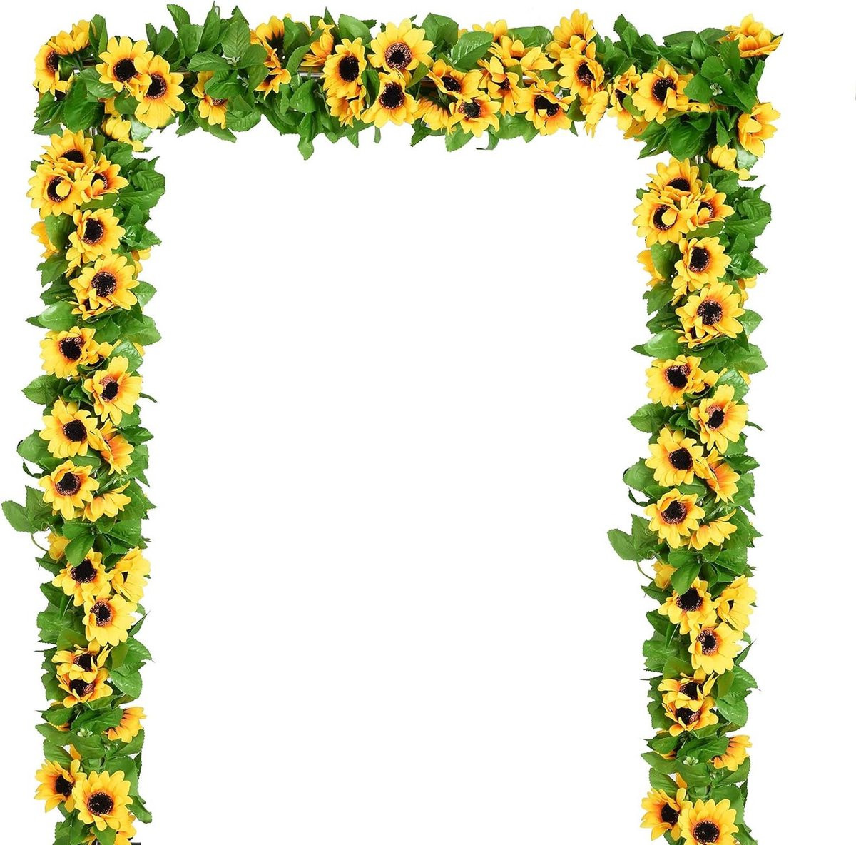 Kunst Zonnebloem Slinger met Lichtgele Zijden Bloemen voor Bruiloft Decoratie - 4x 2,6 Meter