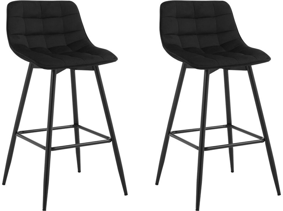 Fairmont Park Heyman Upholstered and Velvet Bar Stool with Iron Frame Black 4