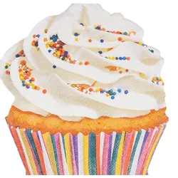 Home Fashion, Delicate Cupcake, Lunch-Servietten 32 cm x 31 cm, im Viertelfalz, ausgestanzt im Cupcake-Format, 12 Stück pro Pack, 12 Pack pro Karton