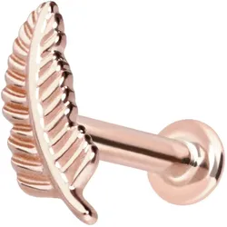 14 Karat Gold Labret mit Innengewinde FEDER