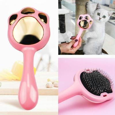 Inspired Deals Footprint Pet Hair Remover Comb Gentle Pet Hair Remover For Dogs Cats Deshedding Grooming Brush pink
