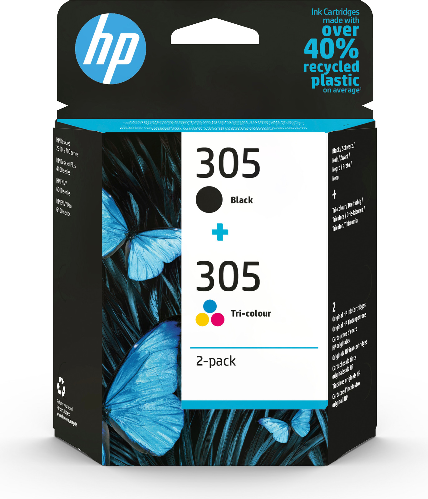 HP 305 Original Ink Cartridges 2-Pack Zwart en Tri-Color (6ZD17AE)