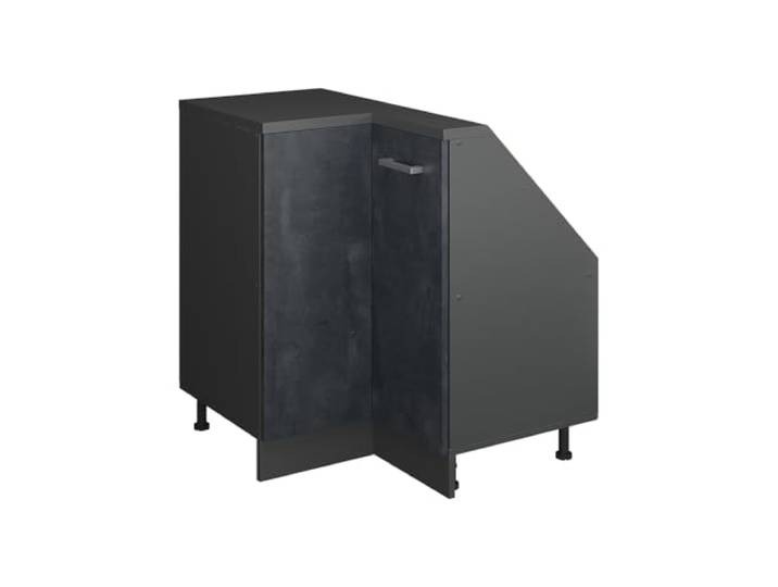 Vicco Dachschrägen-Eckschrank Rion, Schwarz Beton/Anthrazit Robuste Front · Tiefe 46 cm · Höhenverst. Füße · Verbindet zwei Dachschrägen · Für verschiedene Dachneigungen
