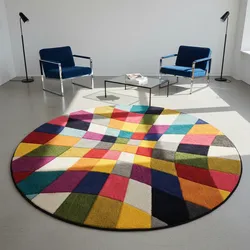 Teppich Rauten Bunt Ø160 cm - MEON   Kadima Design