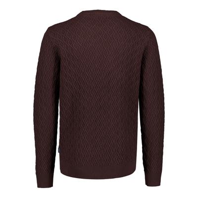Strickpullover LINDBERGH "Strickpullover Relaxed Fit", Herren, Gr. S, braun, Obermaterial: 60% Baumwolle, 40% Polyester, unifarben, Rundhals, Pullover Strickpullover