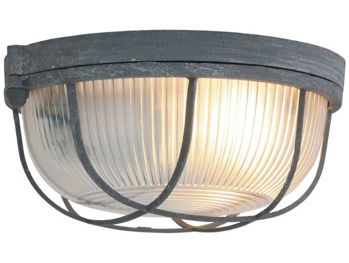 Plafondlamp Lisanne 1342GR Grijs - Dimbaar\, E27 fitting\, Metaal\, Glas - Mexlite - Industrieel Ontwerp (Diameter 17cm\, Hoogte 8cm)
