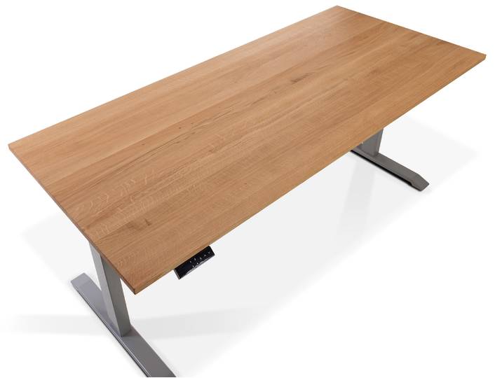 OFFICE ONE Schreibtischplatte, Material Massivholz, Eiche