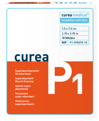 curea medical GmbH CUREA P1 superabsorb.Wundauflage 7,5x7,5 cm 10 St 06563224