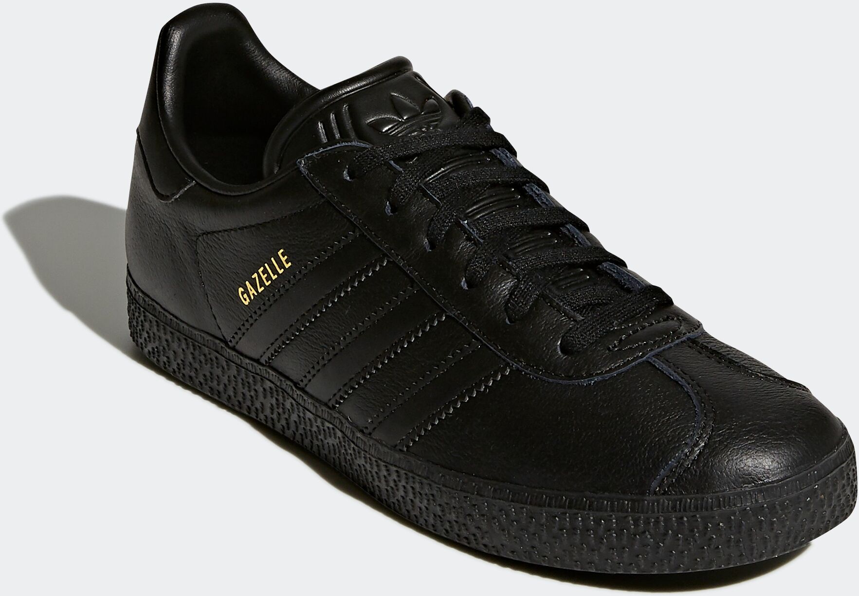 Sneaker ADIDAS ORIGINALS "GAZELLE", Jungen, Gr. 38,5, schwarz (core schwarz, core schwarz, core schwarz), Leder, Synthetik, Schuhe Sneaker