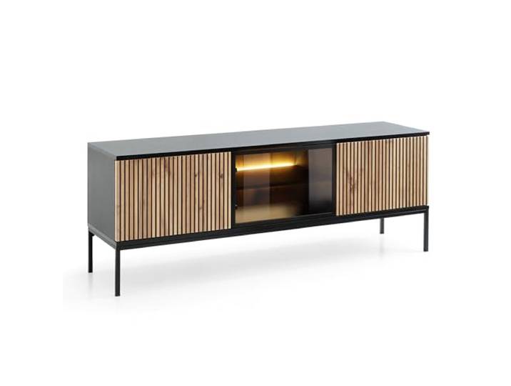Komodee TV Schrank Laval TV154 Schwarz/Eiche Wotan 154x56x39 cm Laval TV154 - TV Schrank, Schwarz, Eiche Wotan, Breite 154 cm, Höhe 56 cm, Tiefe 39 cm
