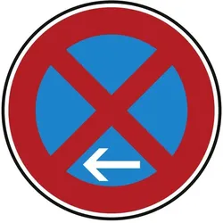 Verkehrszeichen Absolutes Haltverbot Ende - Aufstellung links