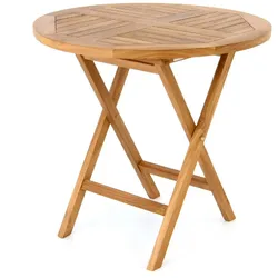 VCM Klapptisch   Balkontisch   Gartentisch klappbar   hochwertig Teak Holz   Ø 80cm