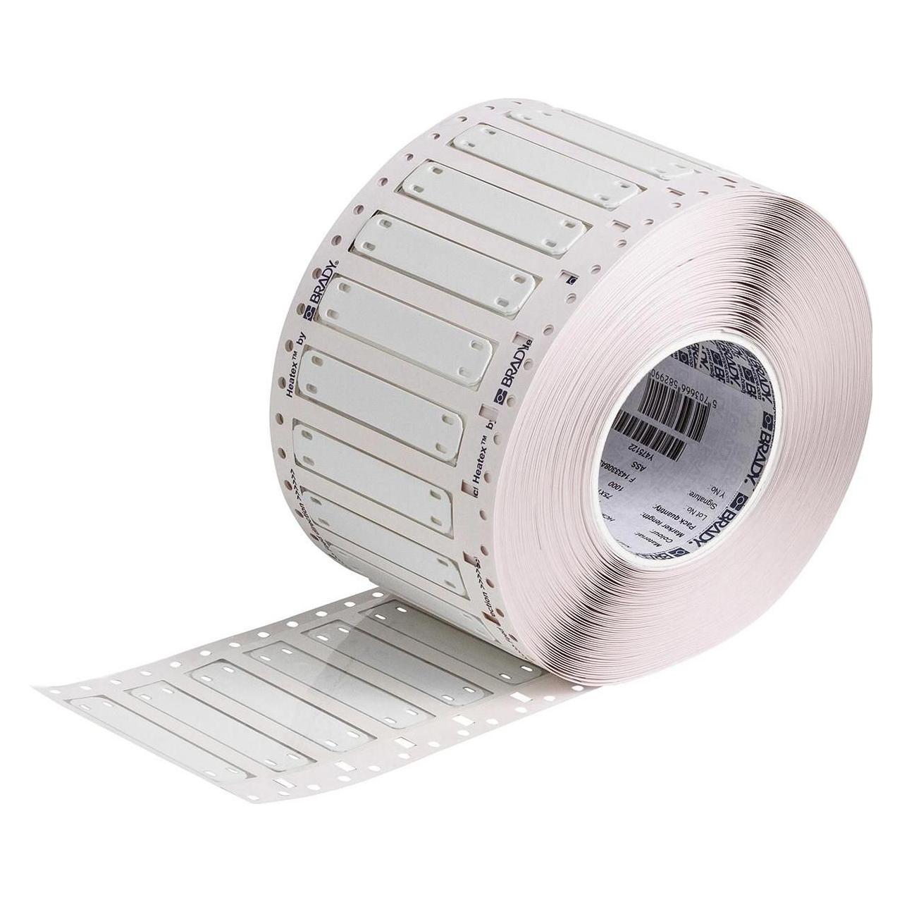 Brady HCM-75x15-7643-WT, Heatex Schilder, Weiss, 75 x 15 mm, 76er Kern(1000 St.) (75 mm) (HCM-75X15-B7643-WT)