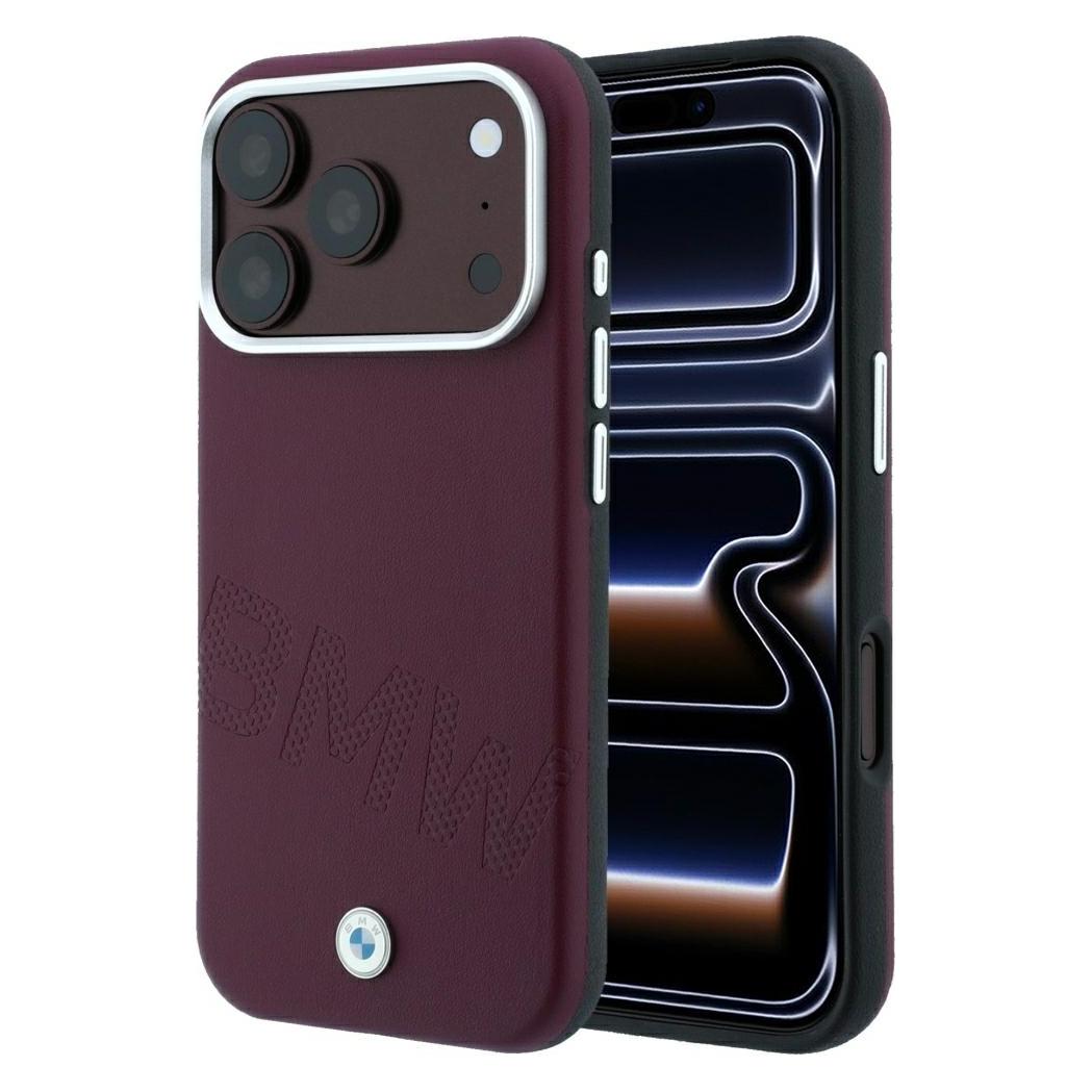 BMW Etui Sign Inclined Deboss Letters MagSafe do iPhone 18 Pro Max / 17 Pro Max bordowy (Apple iPhone 17 Pro Max, Apple iPhone 18 Pro Max) (BMW001240)