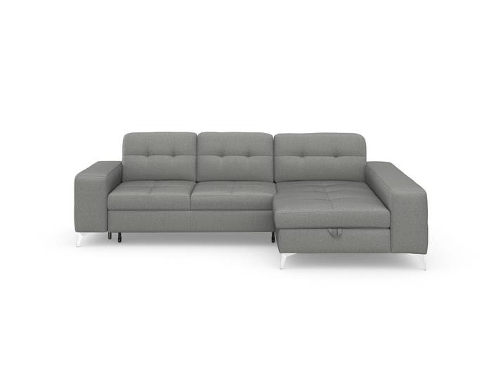 Ecksofa, Luxus-Microfaser Euphoria, Grau 286×176 cm, Mit Bettfunktion & Bettkasten, Modern, SIT & MORE