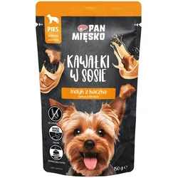 PAN MIĘSKO Stückchen in Soße – Pute mit Ente, 150g, für Hunde