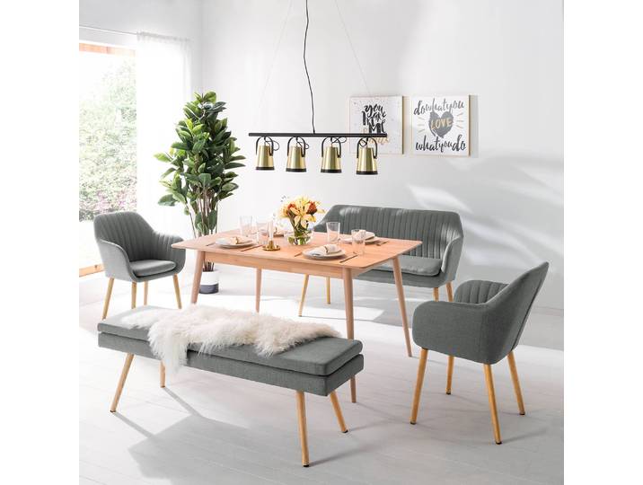 Küchensofa 130 x 85 x 62cm Grau/Granit Webstoff Cors: Granit