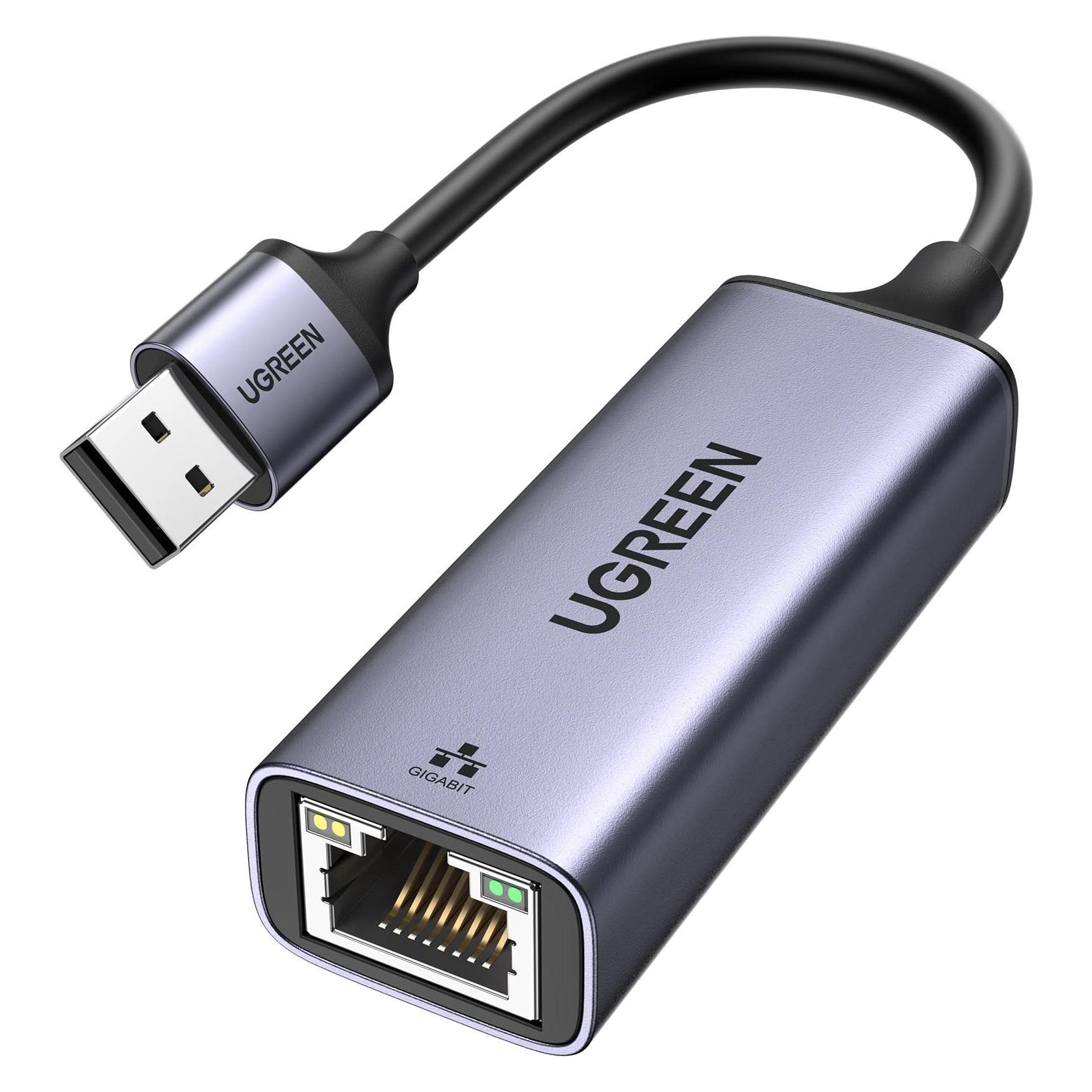 Ugreen Ethernet Adapter (USB, RJ45 Gigabit Ethernet (1x)) (50922)