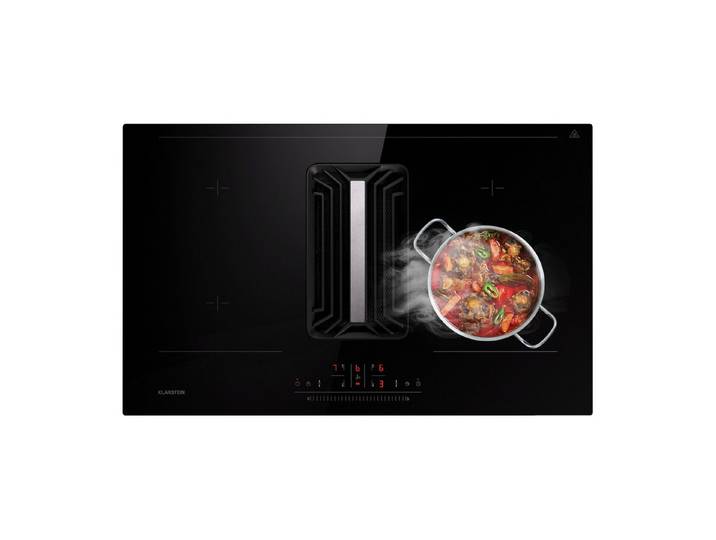Klarstein Induktions-Kochfeld AirJet 83 Down Air Induktion+Abzug 83 cm 4 Zonen 7200W 754 m³/h A++ 10045576, Kochfeld Hob mit Dunstabzughaube 4-fach Touch & A++