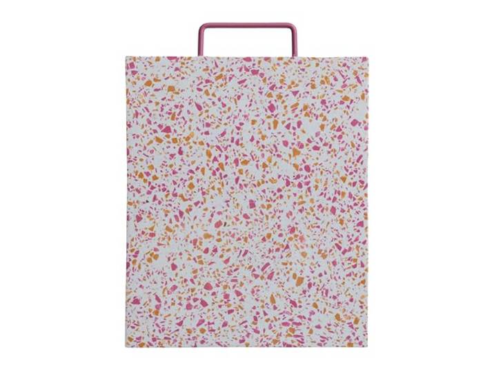 Creative Co-Op Terrazzo Käse- und Schneidebrett aus Kunstharz mit Griff, mehrfarbig