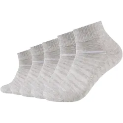 5er Pack camano Mesh Ventilation Quarter Socken 9200 - fog melange 35-38