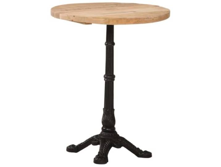 Bistrotisch, rund, Ø 60 x 76 cm, Mangoholz, Basis aus Gusseisen Oberseite aus unbehandeltem Mangoholz, natürliches Finish, Basis aus Gusseisen, Essecken, kleine Räume