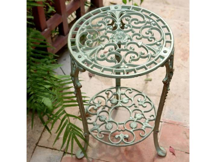 Support de fleurs en fonte pour balcon, étagère de jardin, présentoir de plantes de terrasse, tabouret européen double couche, porte-plantes en métal, utilisation extérieure