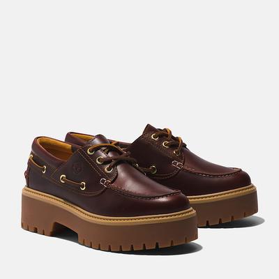 Bootsschuh TIMBERLAND "STONE STREET - BOAT SHOE", Damen, Gr. 41, braun (rootbeer), Leder, Schuhe Bootsschuh, Bootsschuh aus Timberland Premium Leder