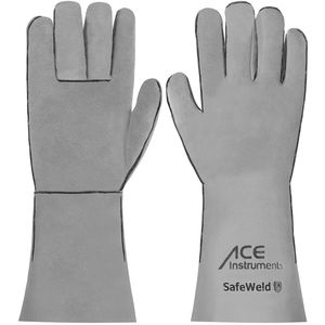 ACE-Instruments Schweißerhandschuhe SafeWeld, Echt Leder, lange Stulpe, Größe XXL