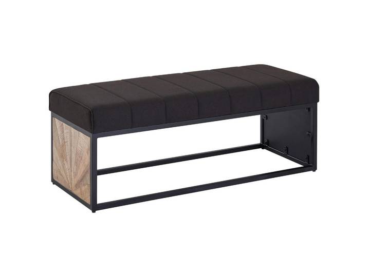 Garderobenbank B: 105 cm gepolstert Schwarz/Mango