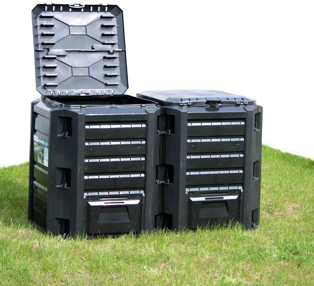 vidaXL Compostador de jardín negro 1600 L Negro