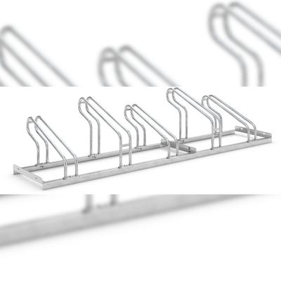 Bügelparker 2055 BF | Fahrradständer für 5 Fahrräder | einseitiges Einstellen breiter Fahrräder | Abwechselnde Hoch-/Tiefeinstellung | erweiterbar