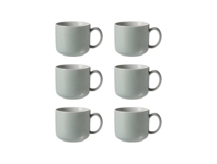 Ritzenhoff Breker Kaffeetassen Jasper Mint 240 ml 6er Set, Mintgrün, Keramik, 0.24 L, Geschirr, Tassen, Kaffeetassen