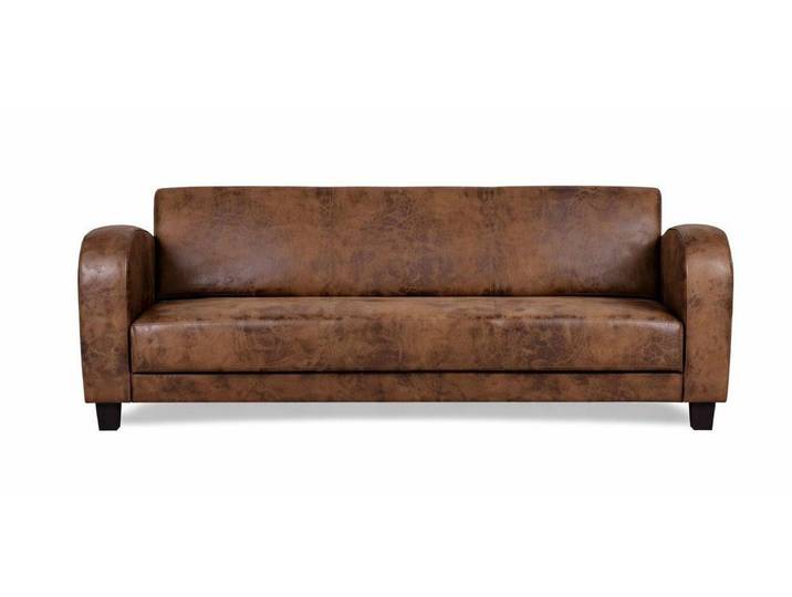 Xlmoebel 3-Sitzer Braunes 3-Sitzer-Ledersofa Minimalistisches Sofa Wohnzimmermöbel, 1 Teile, Special features
