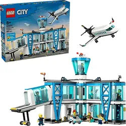 LEGO City 60502 Flughafen mit Flugzeug Bausatz, Mehrfarbig