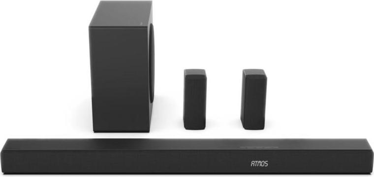 Hisense 5.1 CH Soundbar, 580 W, 5.1 Kanäle, 580 W, DTS:X, Dolby Atmos, 80 W, 180 W, Aktiver Subwoofer