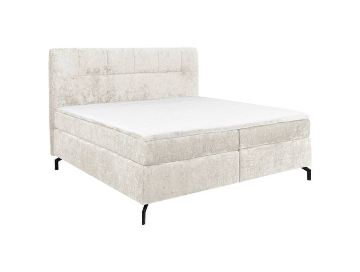 Boxspringbett, Greige, 160x200 cm, Textil, Topper Durchgehend, Modern