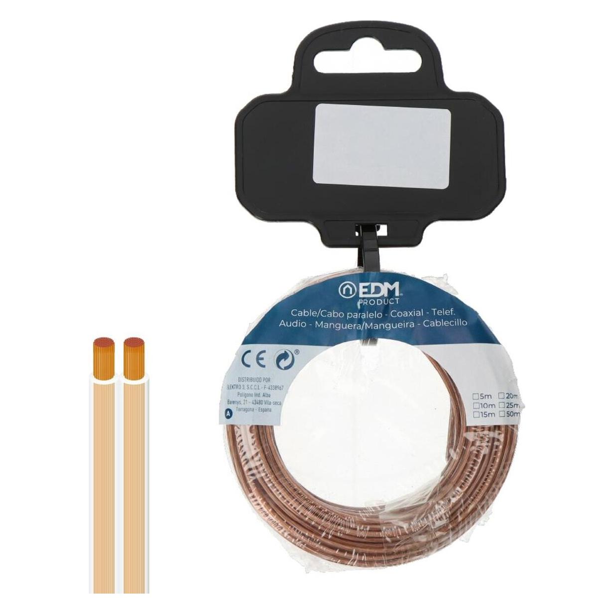 EDM Parallel cable 2x0.75mm² transparent 5m. (5 m) (49341619)