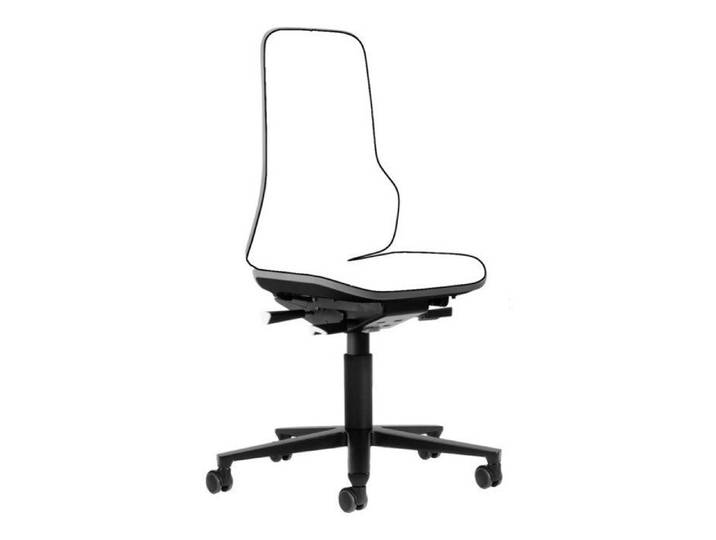 Chaise d'atelier pivotante - Bimos - Neon - Rouleaux - Largeur 67.5 cm