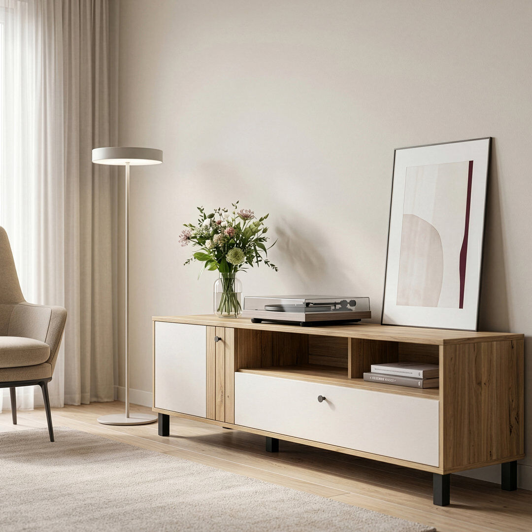 17 Stories Stepheno TV Stand for TVs up to 65" Brown;White 65"