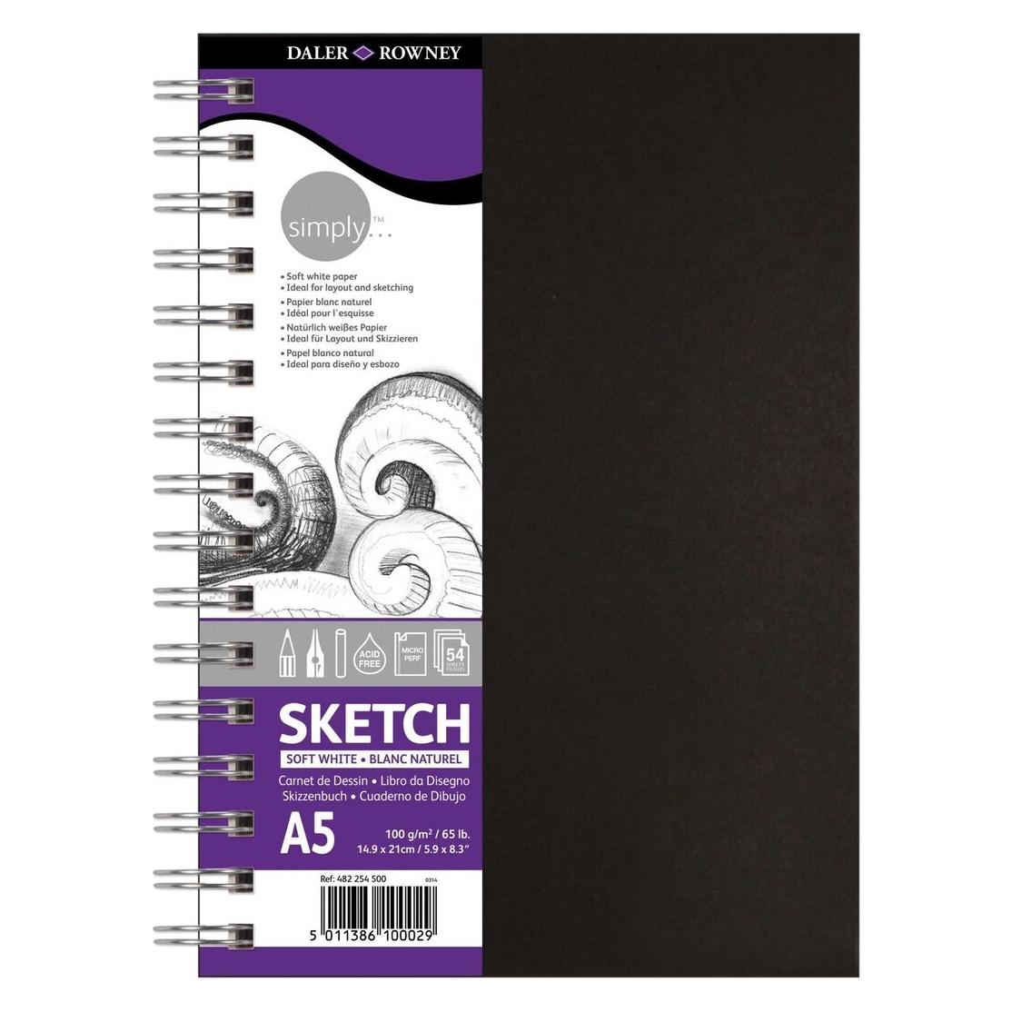 Daler-Rowney Daler Rowney SG Bildung DR 482254500 A5 Range, einfach Wired Skizzenbücher (54 Blätter) (A5, Speziallineatur, Harter Einband) (D482254500)