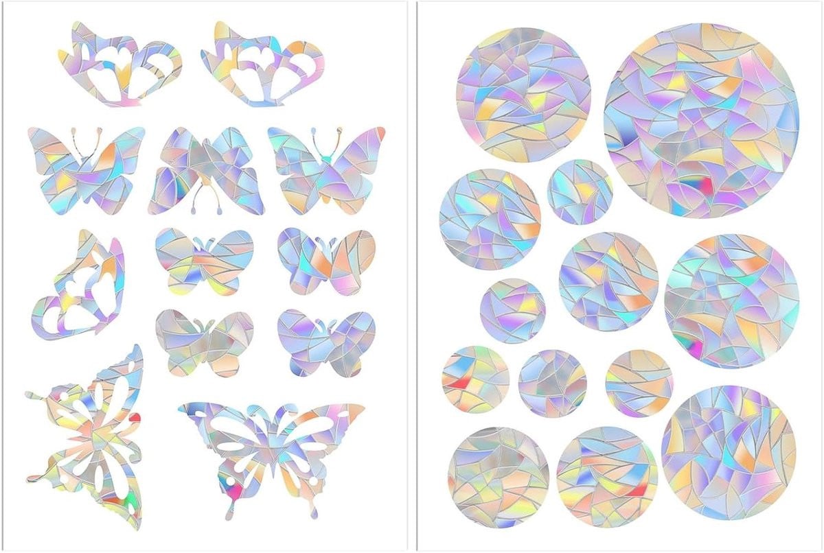 Raamstickers Prisma Regenboog folie Transparant - 50 stuks