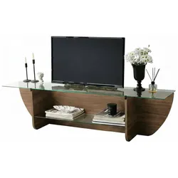 Dmora Fernsehschrank Dmarcoli, Ständer für Wohnzimmerfernseher, Niedriges Wohnzimmer-Sideboard, TV-Ständerbasis, 158x35h40 cm, Nussbaum