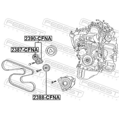 FEBEST Riemenspanner, Keilrippenriemen 2390-CFNA für VAG