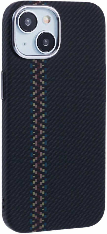 iPhone 13 - EIDERWOOD Mønstret Carbon Cover - MagSafe Kompatibel - Dark ZigZag Pattern