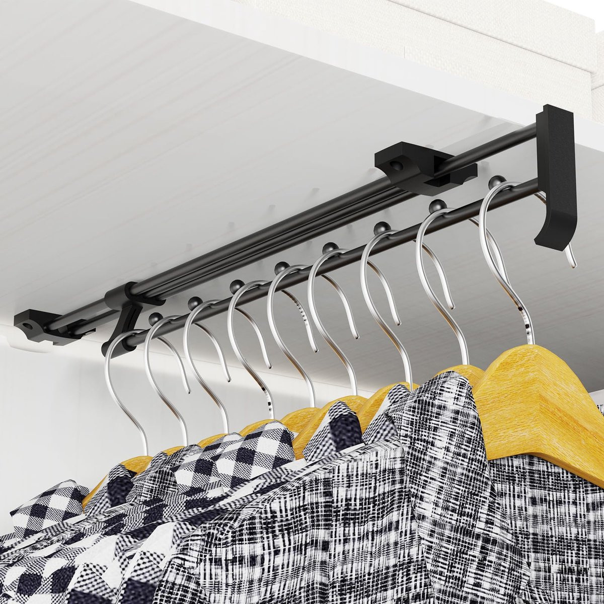 Telescopische uitschuifbare kledingrail 25-45 cm voor kasten
